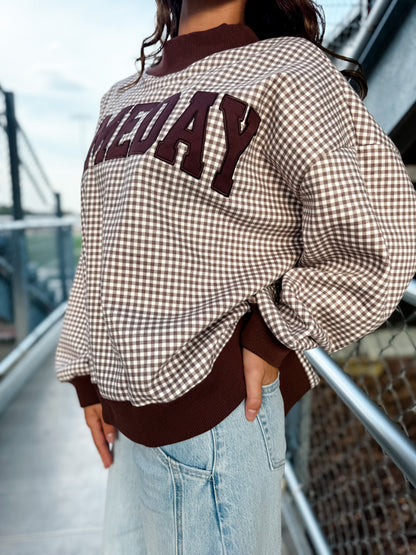 GAMEDAY Gingham Mockneck
