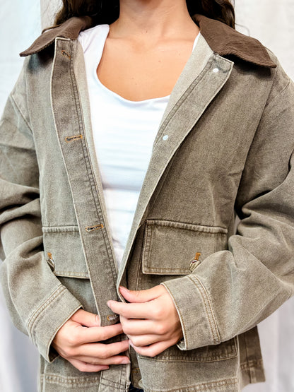 Ash Brown Twill Barn Jacket