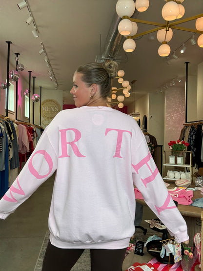 Worthy Light Pink LS Graphic Tee