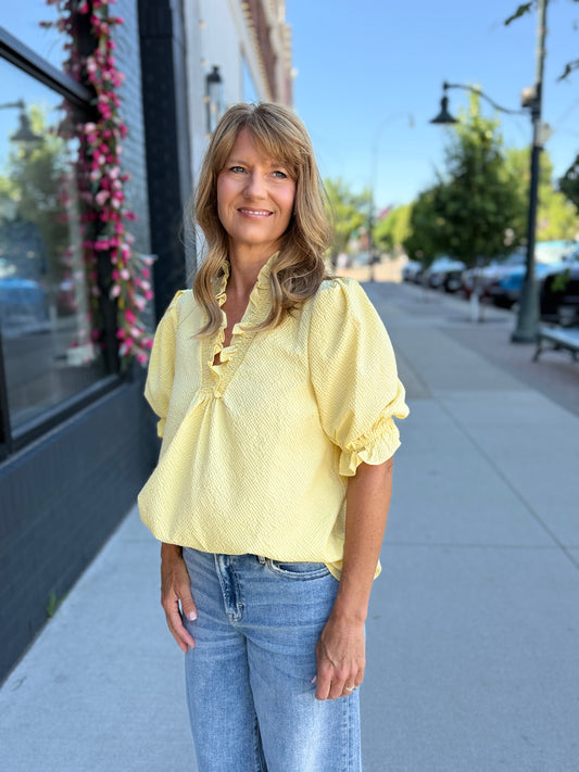 Lemon Textured Blouse