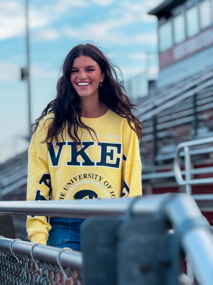 Iowa Hawkeyes Cropped LS Tee