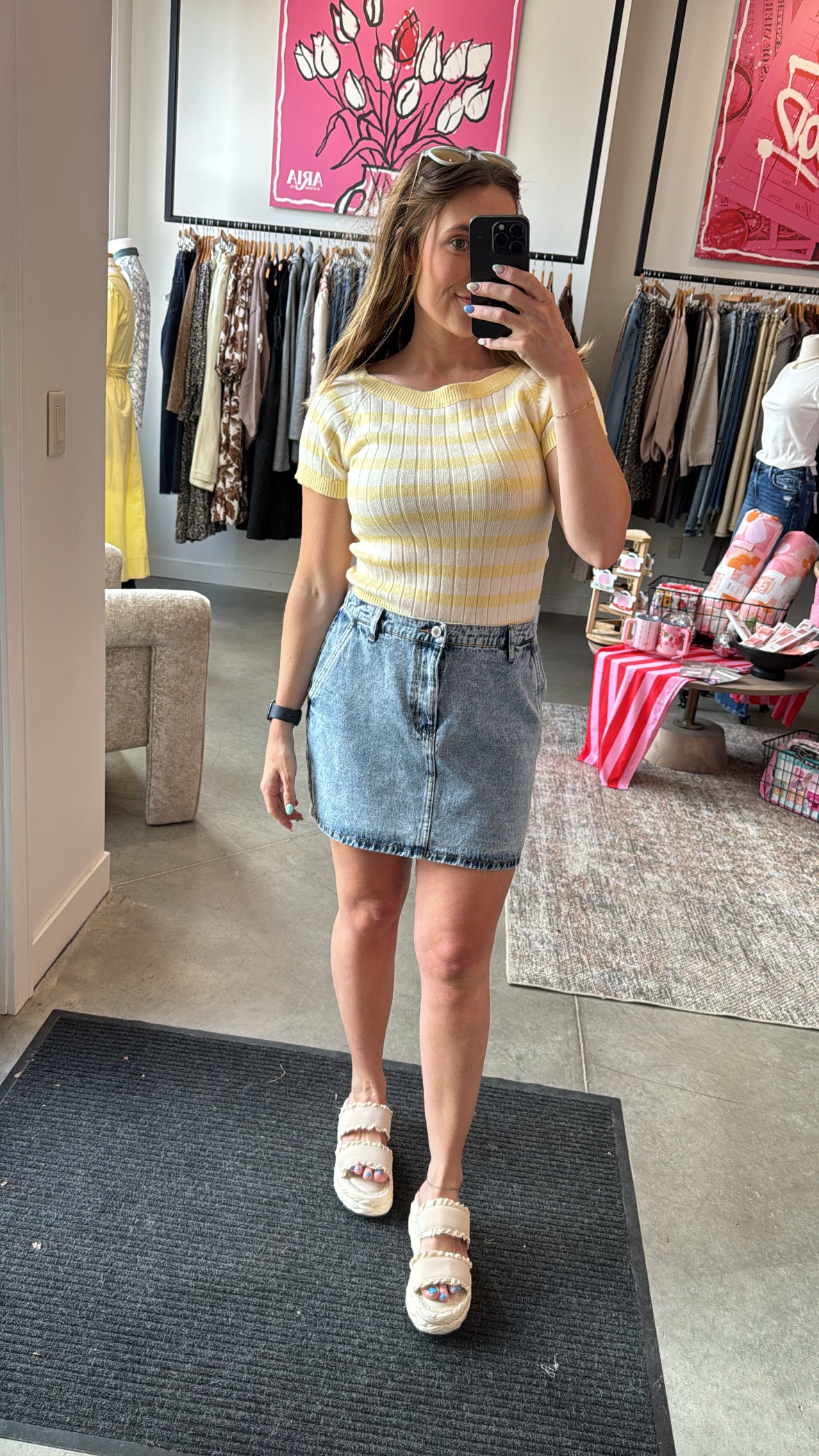 Butter Stripe SS Knit Top