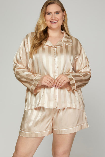Blush Satin PJ Set