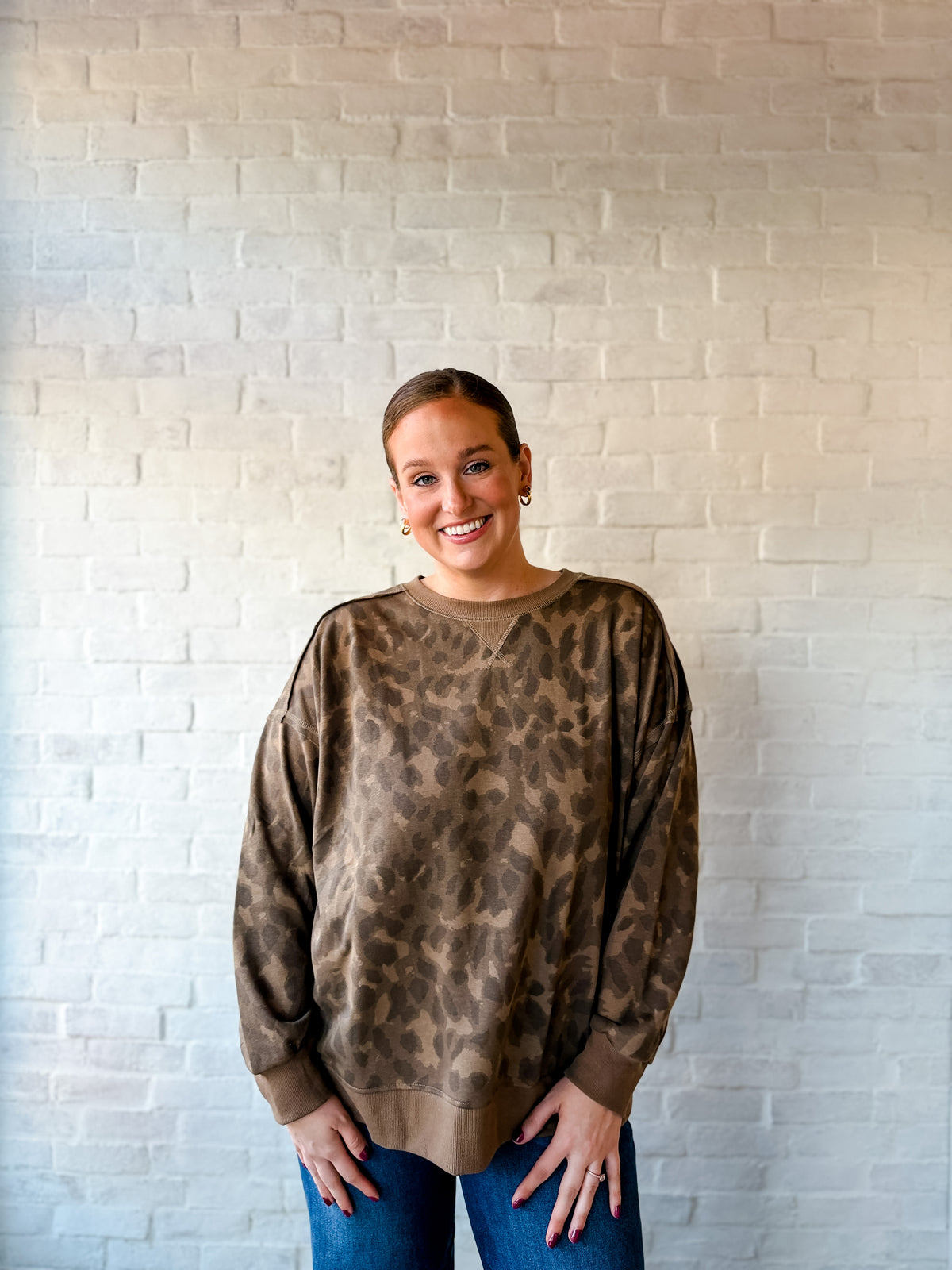 Leopard Mocha Crewneck