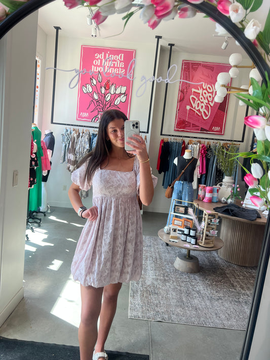 Lilac Chiffon Mini Dress