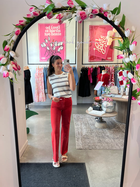 Daze Cherry Far Out Wide Leg Jeans
