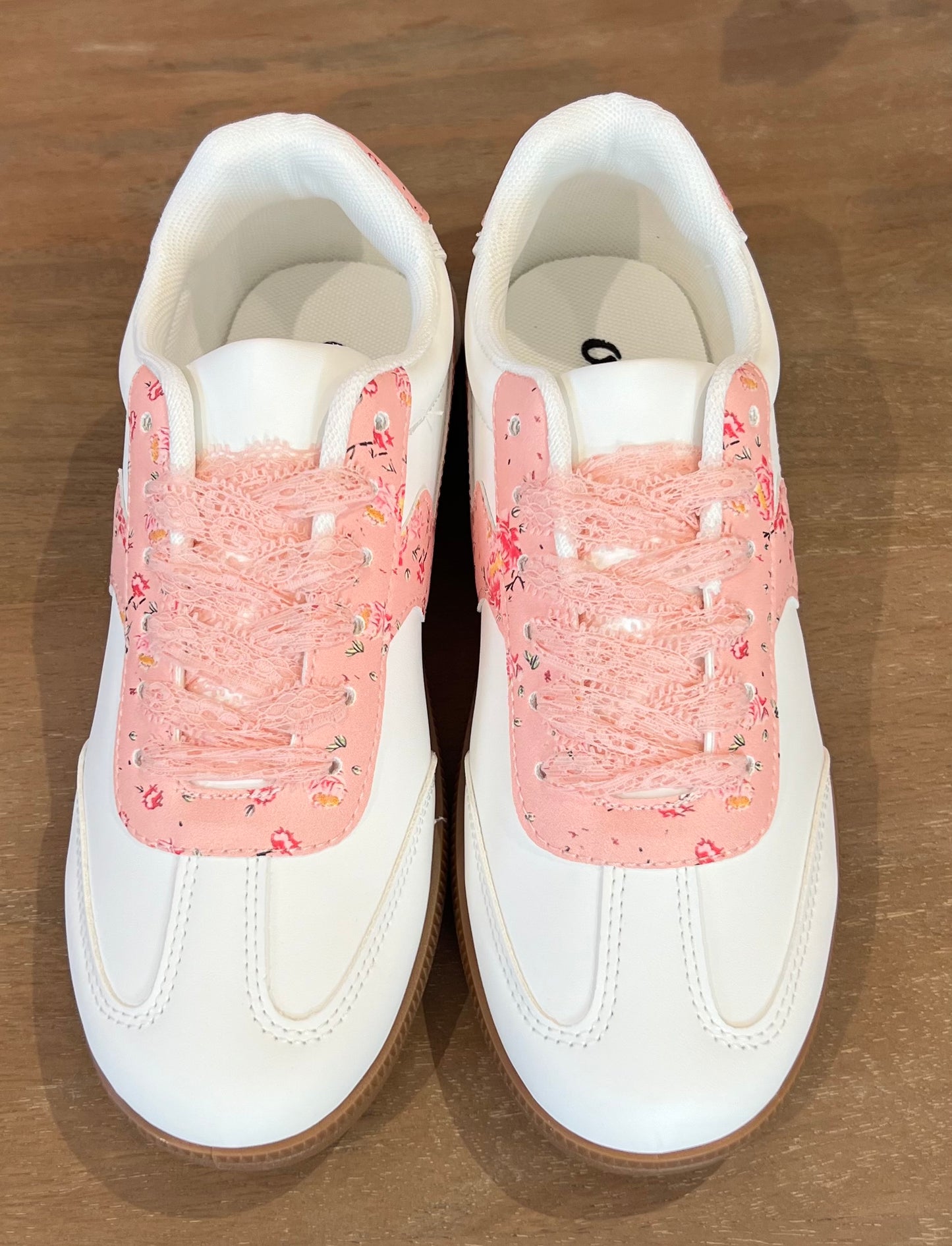 Pink Floral Lacy Sneaker