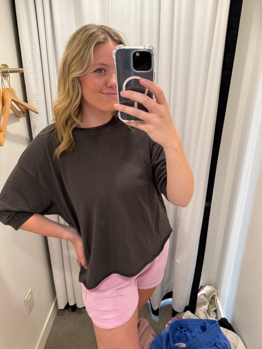 Ash French Terry Quarter Sleeve Top