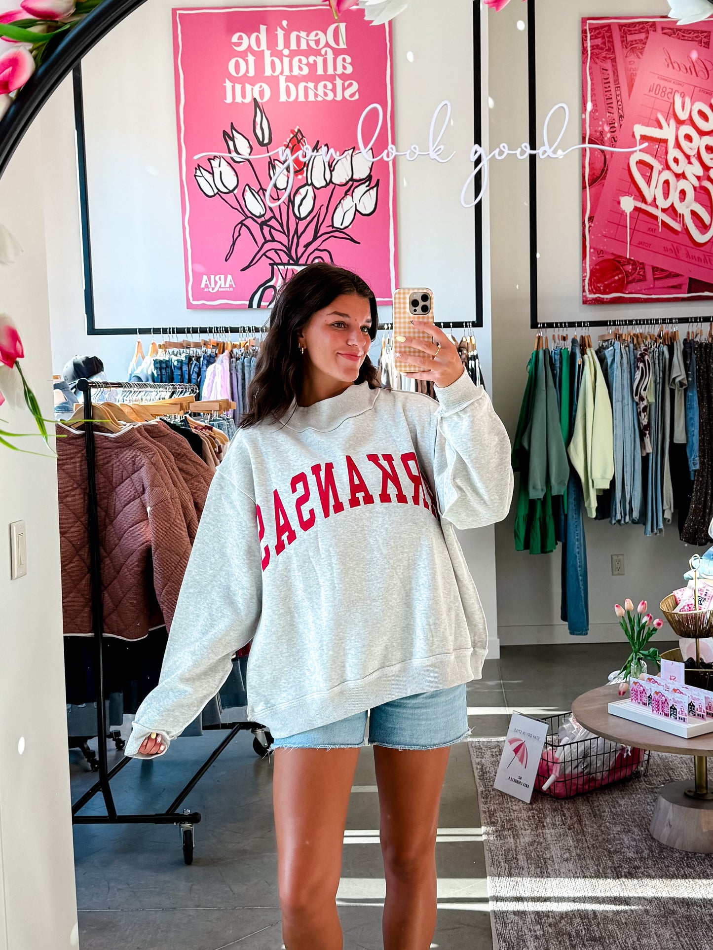 ARKANSAS Mock Neck Reversible Crewneck