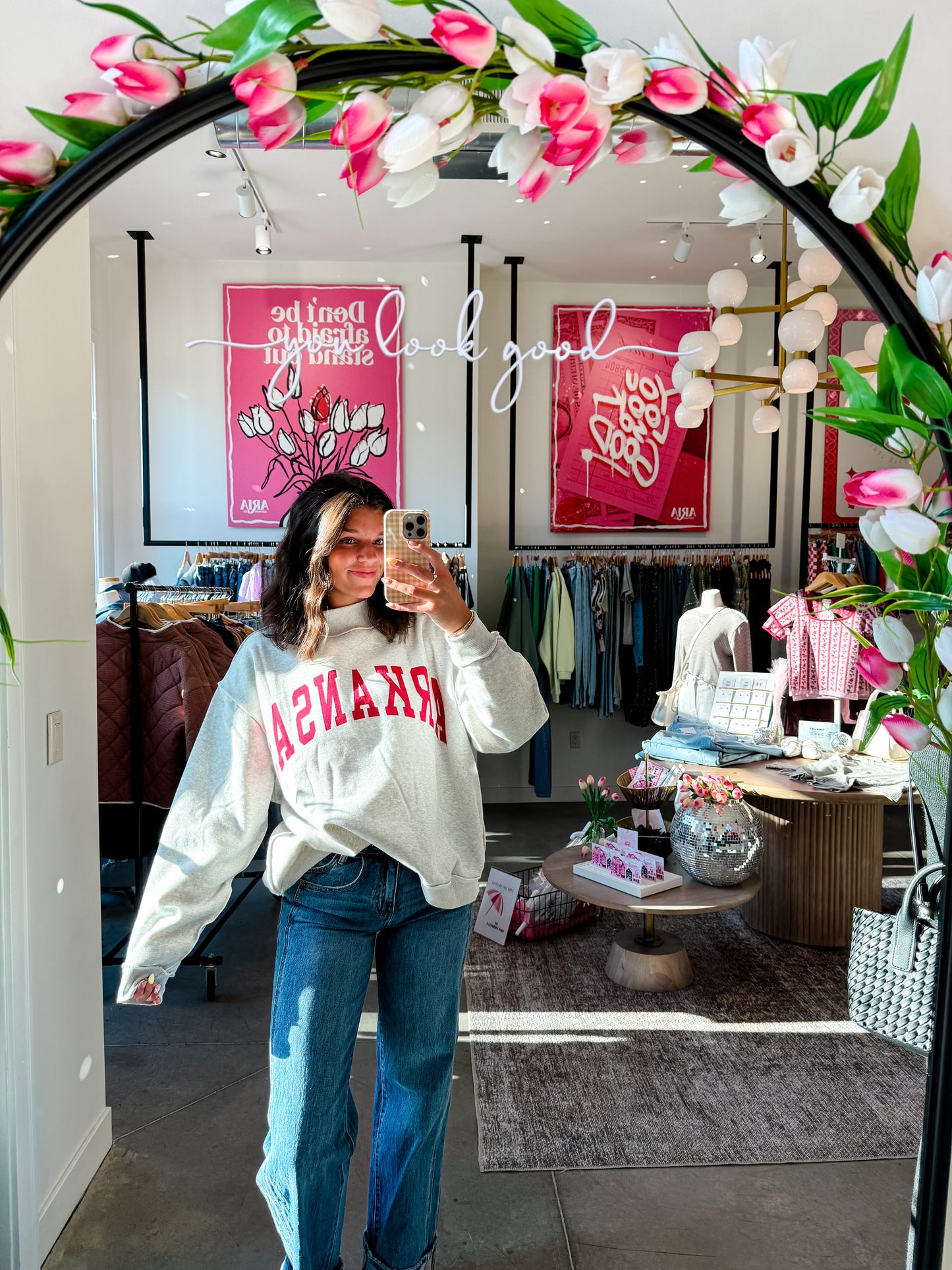 ARKANSAS Mock Neck Reversible Crewneck