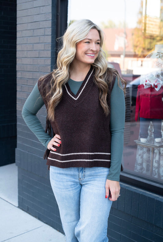 Chocolate Brown Sweater Vest