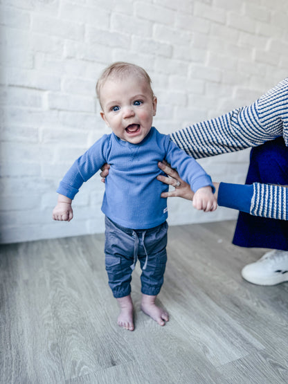 Blue Waffle Knit Shirt