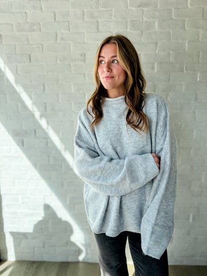 Ryleigh Gray Block Mock Neck Sweater