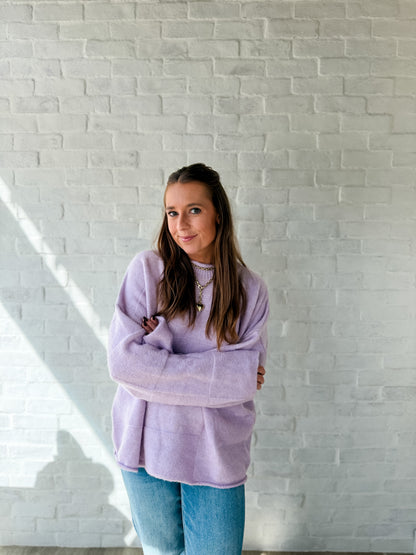 Ryleigh Lilac Black Mock Neck Sweater