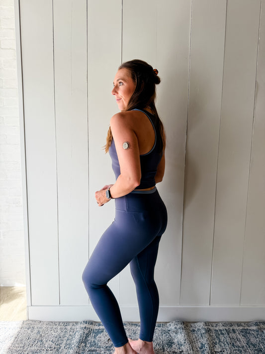 Slate Gray Double Line Leggings