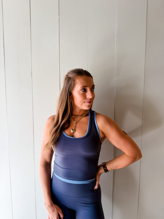 Slate Gray Double Layered Bra Tank