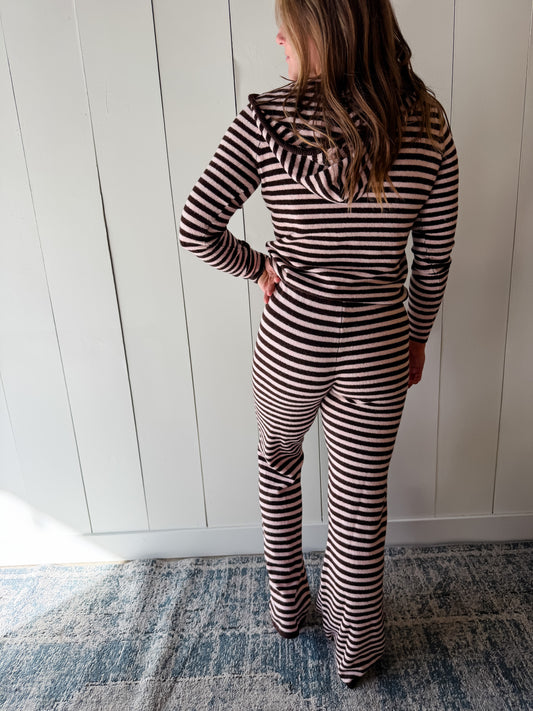 Pink + Brown Stripe Drawsting Pants