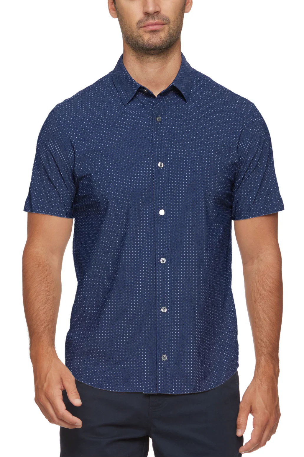 Flag + Anthem Navy Loretto Dot Performance Shirt