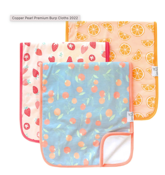 Copper Pearl Clementine Burp Cloth