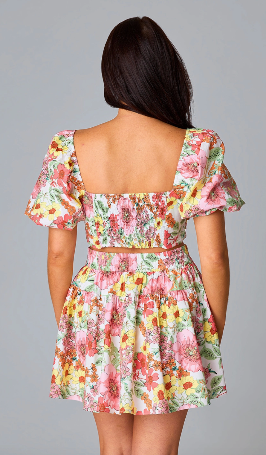 Pink Floral Whimsy Skirt Set