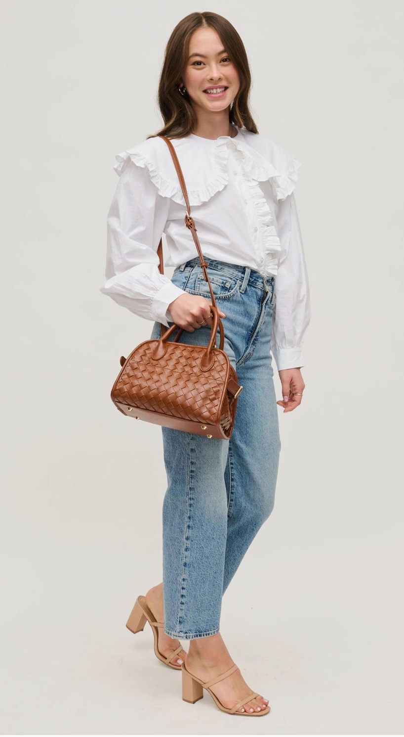 Kristie Brown Woven Crossbody