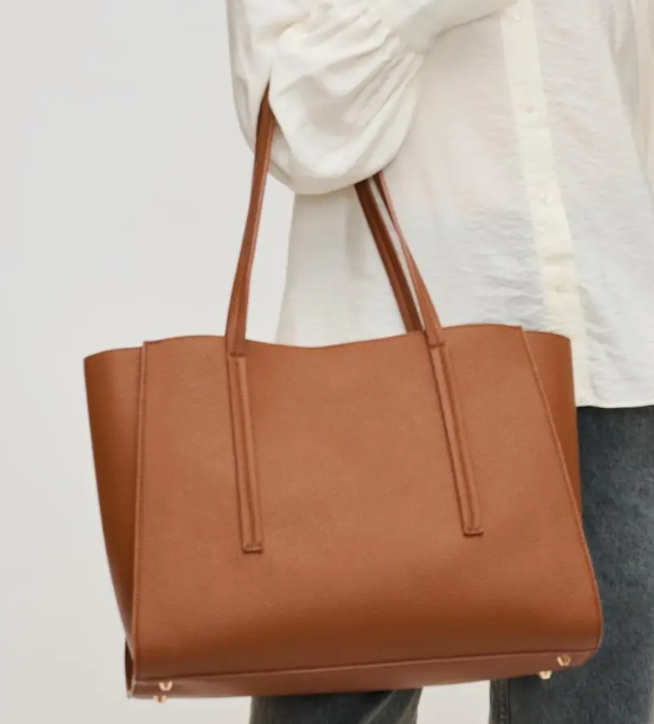 Gabby Multi Compartment Brown Tote