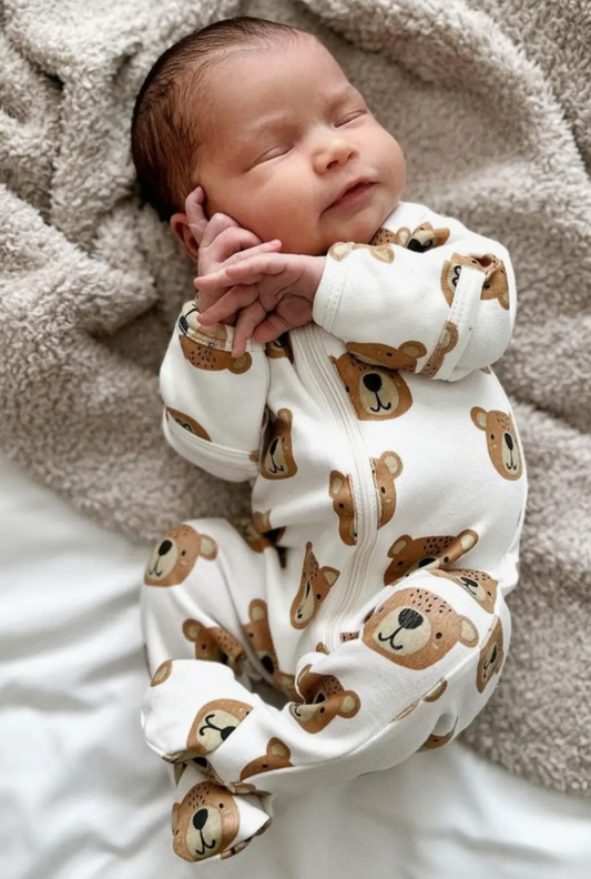 Baby Bear Organic Zip Onesie