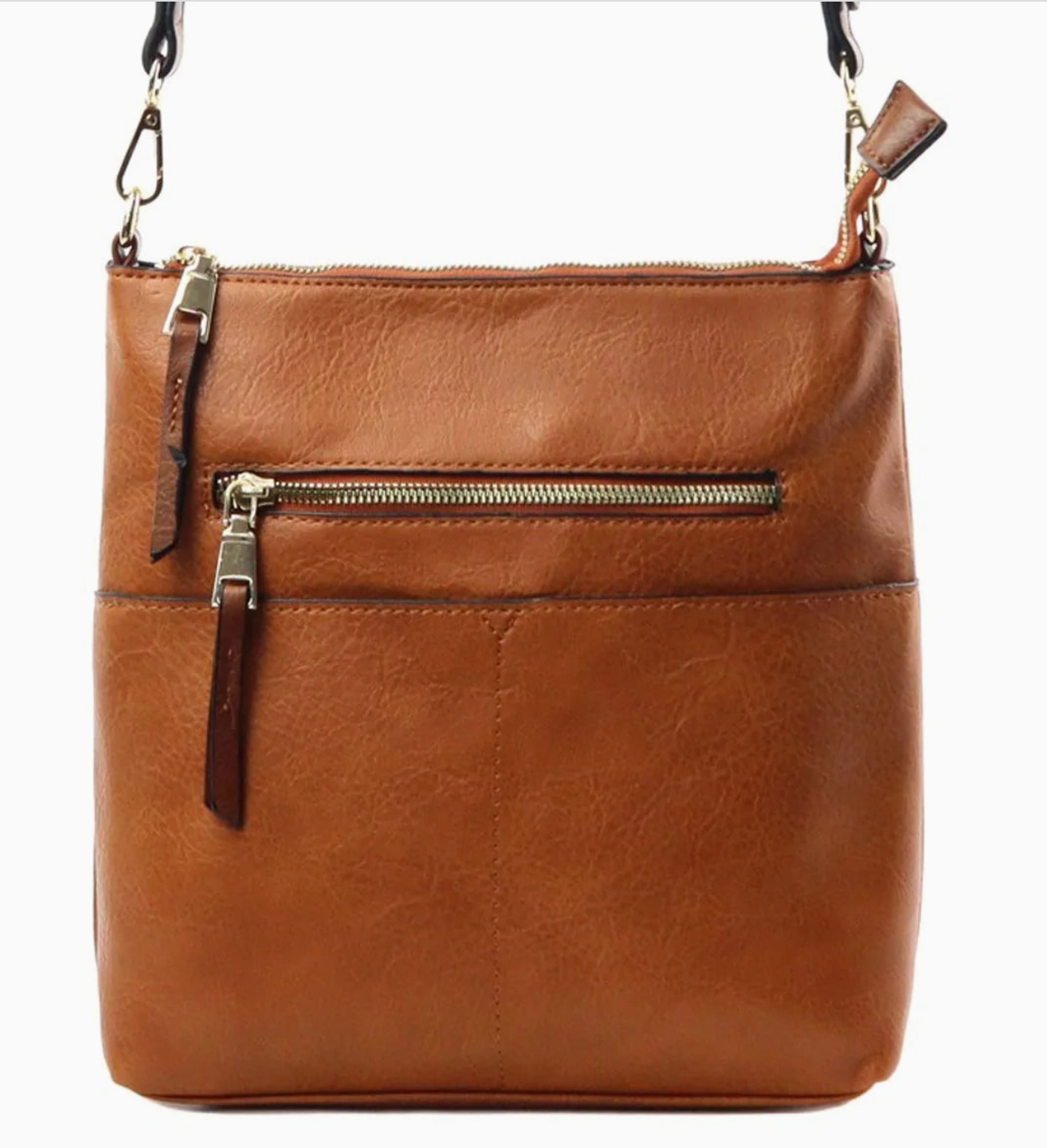 Brown Elina Zipper Crossbody Purse