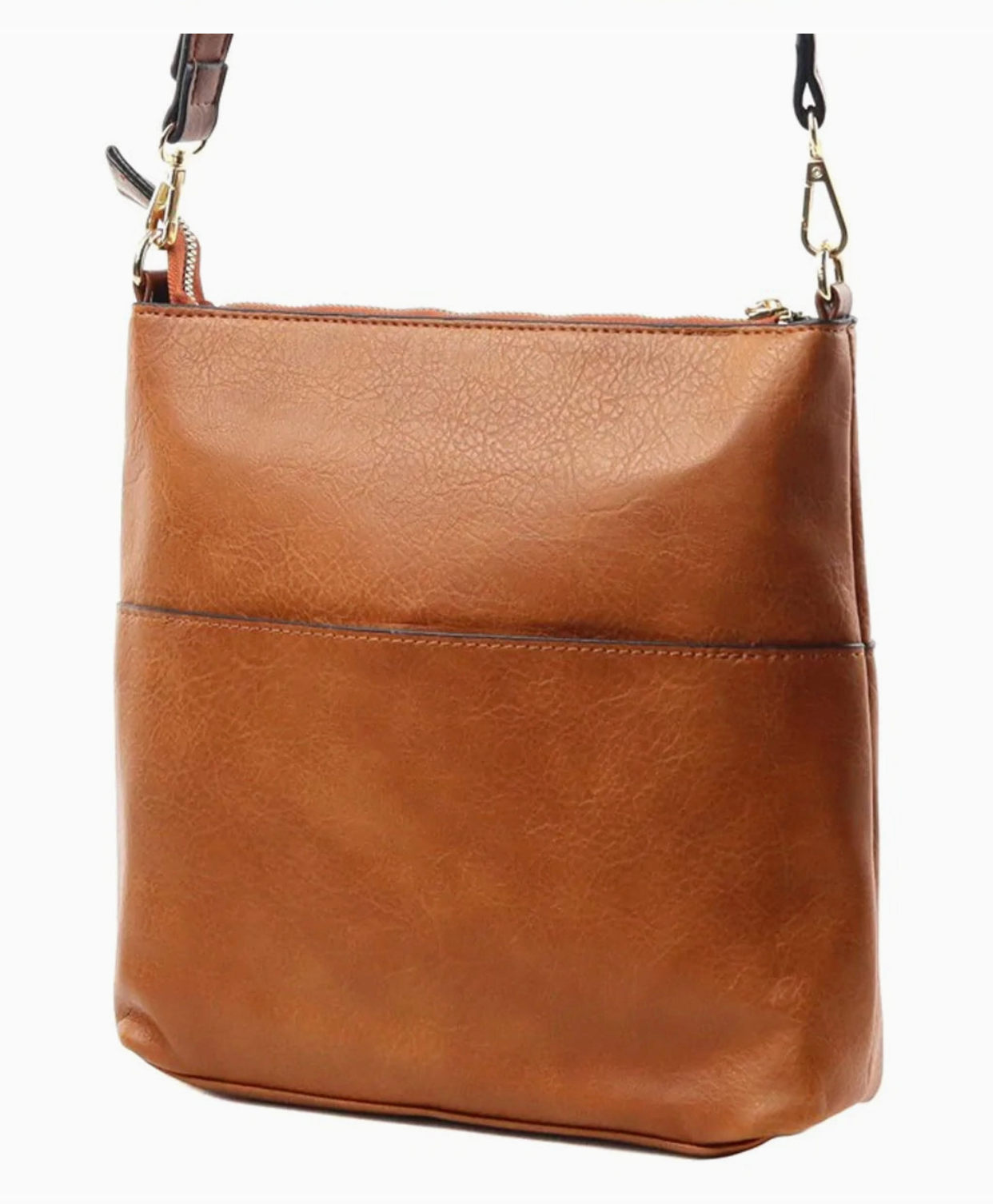 Brown Elina Zipper Crossbody Purse