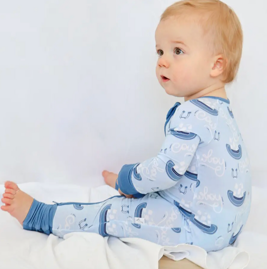Bamboo Blue Cowboy Onesie