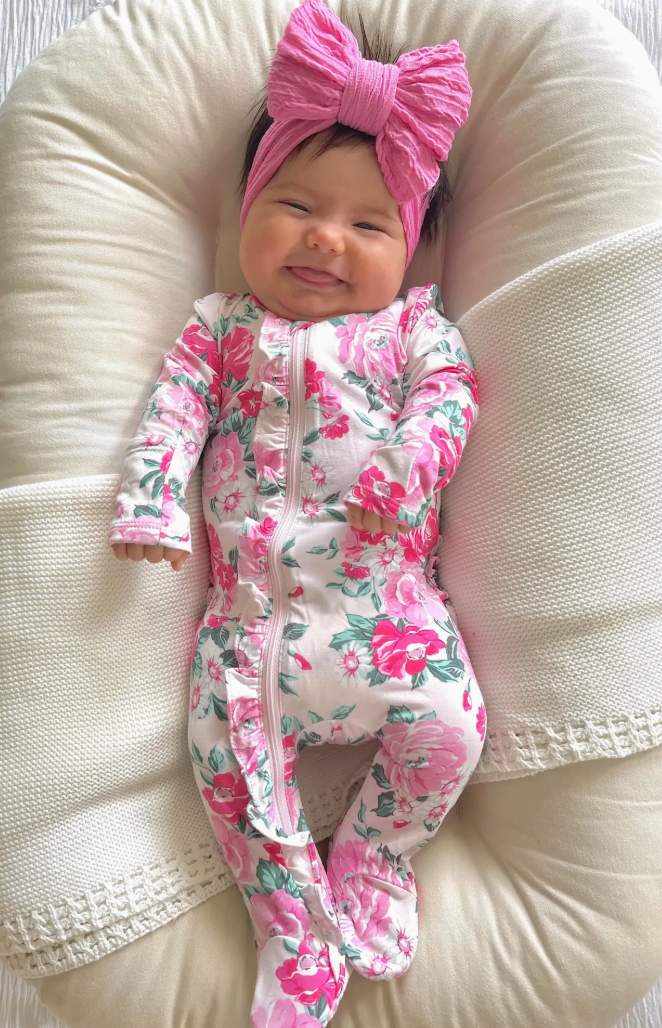 Angel Dear Bamboo Pink Floral Onesie