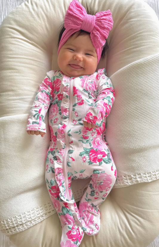 Angel Dear Bamboo Pink Floral Onesie