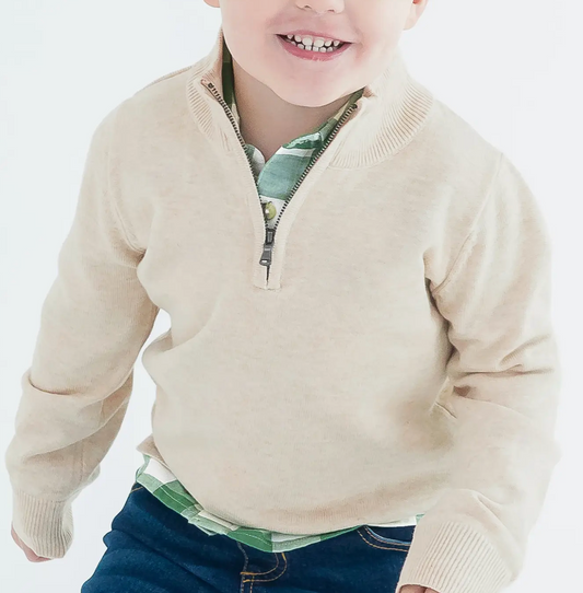Ruffle Butts Oatmeal Quarter Zip