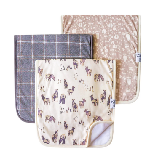 Copper Pearl Timber Burp Cloths