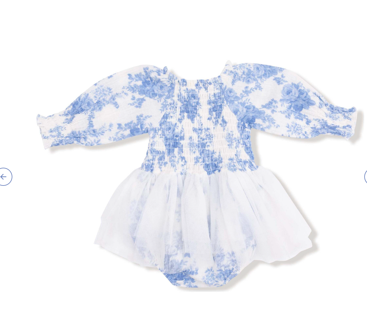 Angel Dear Floral Blue Smocked Tutu Romper
