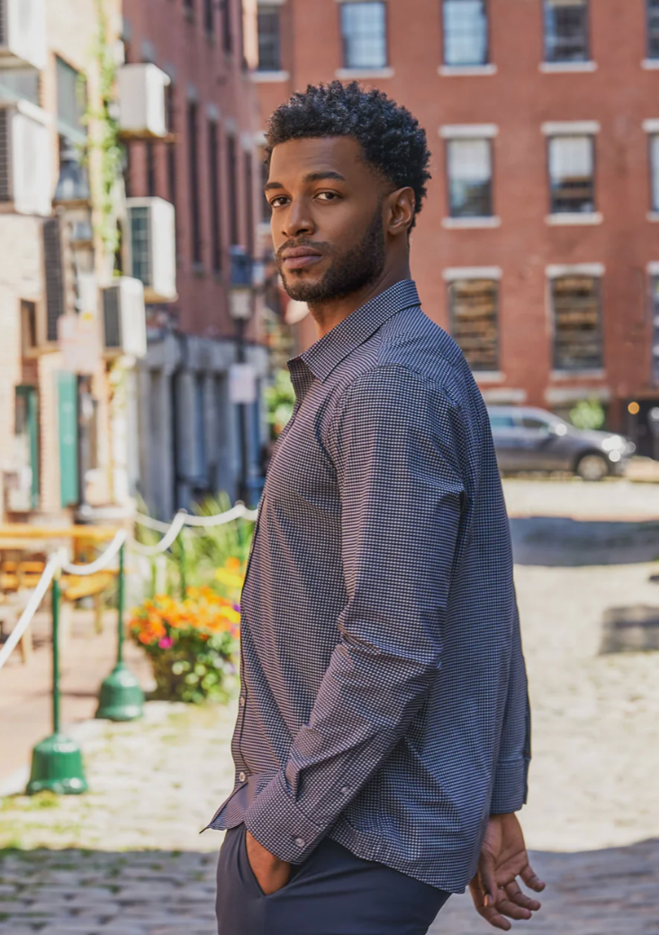 Flag + Anthem Gingham Black & Gray Button Down