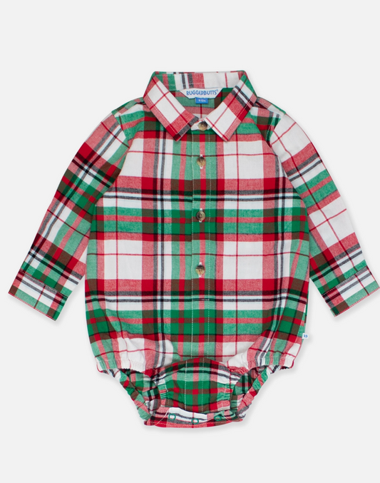 Ruffle Butts Red+ Green Plaid Onesie