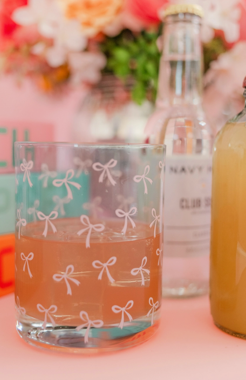 Pink Bow Cocktail Glass