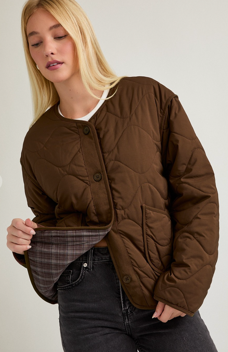 Chocolate Brown Quilted Jacket