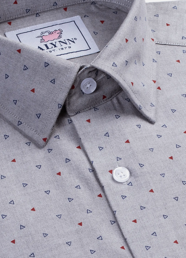 Percy Gray Slim Fit Button Down