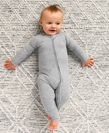 Gray Ribbed Onesie