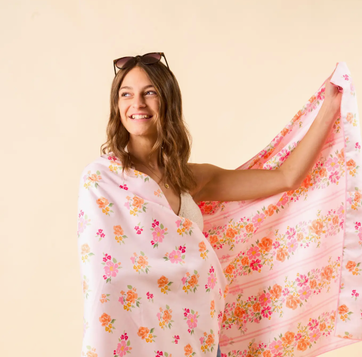 XL Fast Drying Beach Towel=Pink Petit Flowers