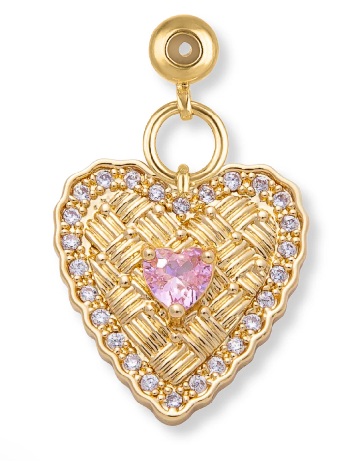 Kinsey Designs Quilted Heart Drop Charm