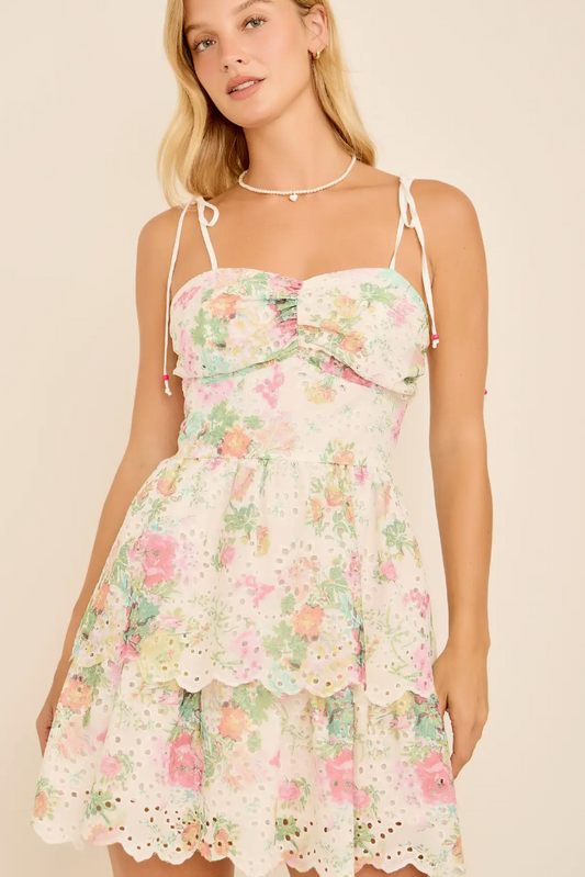 Floral Eyelet Midi Dress