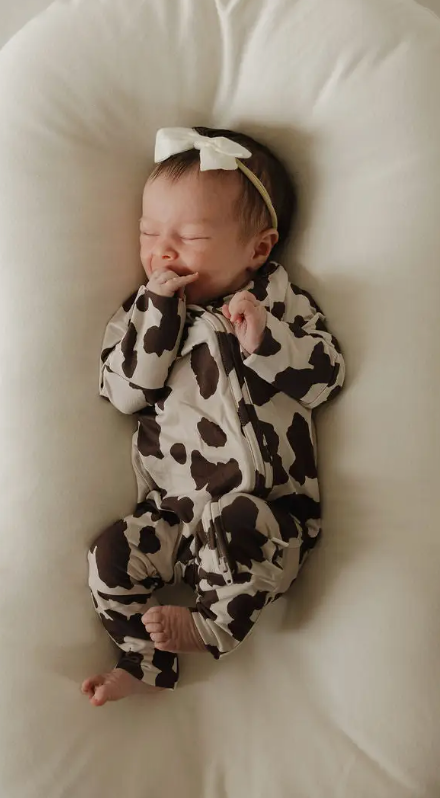 Moo Print Bamboo Onsie