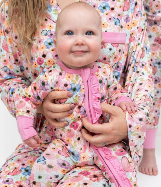 Butterfly Garden Bamboo Onesie