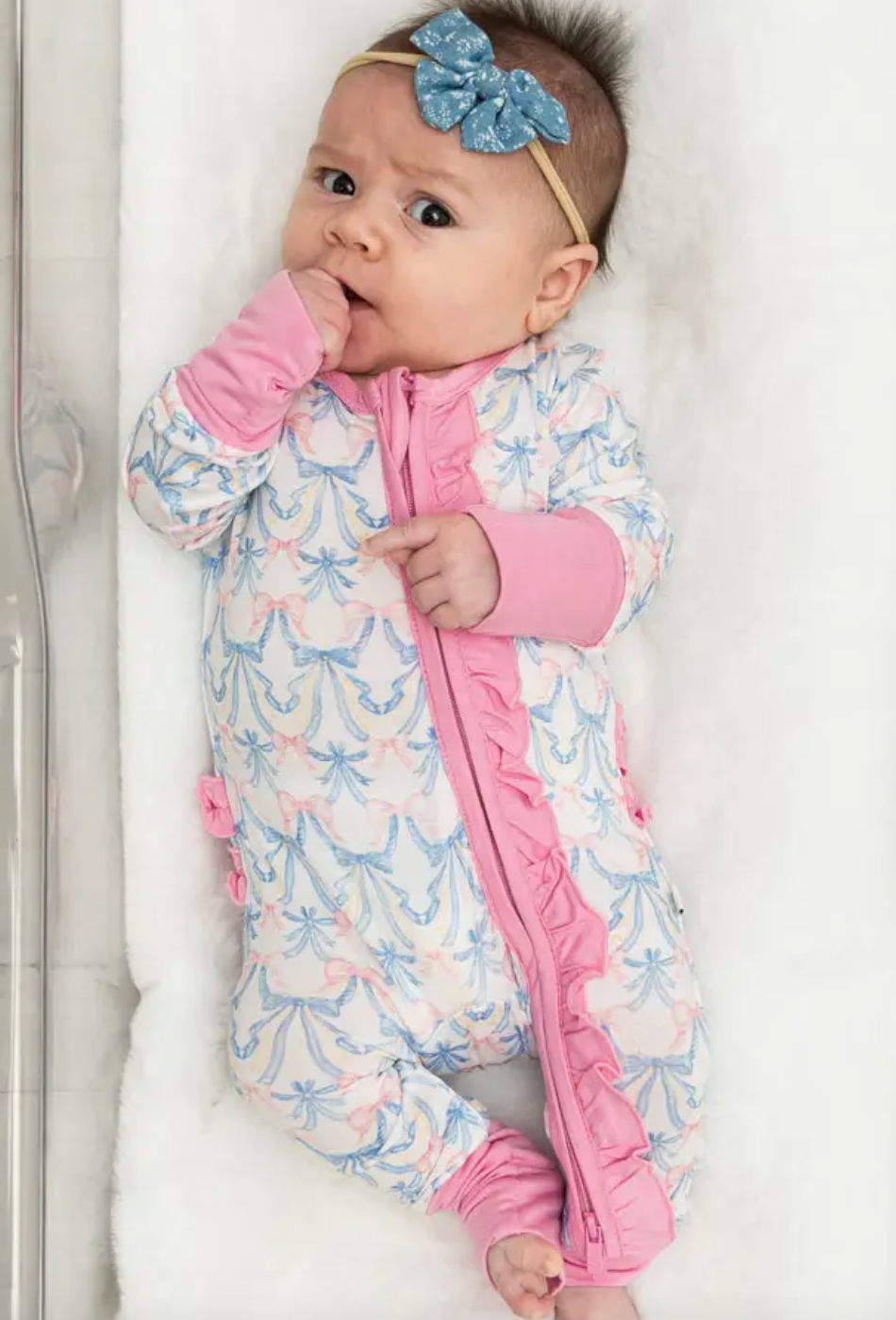 Vivian Bow Bamboo Onesie