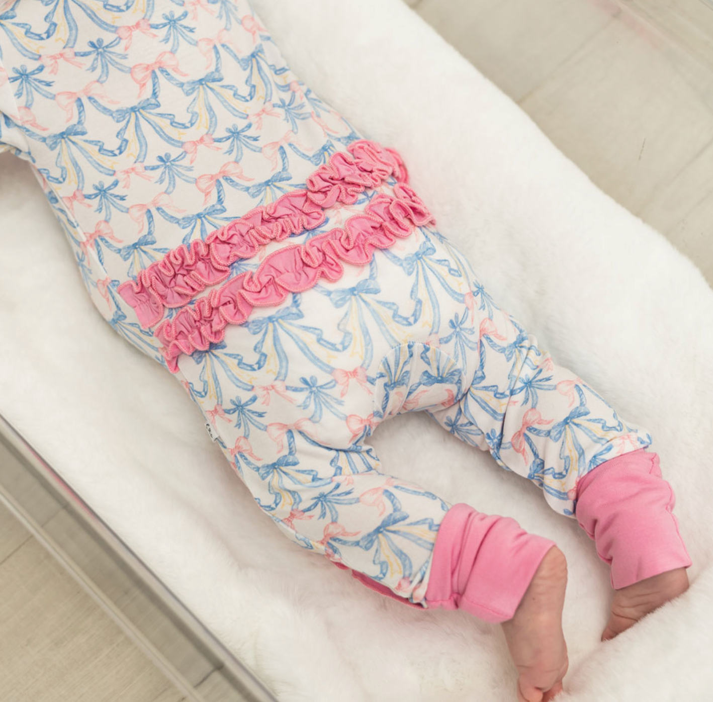 Vivian Bow Bamboo Onesie