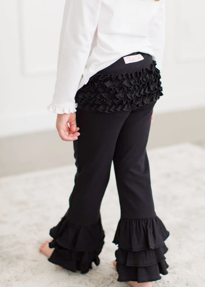 Ruffle Butts Black Flare Pants