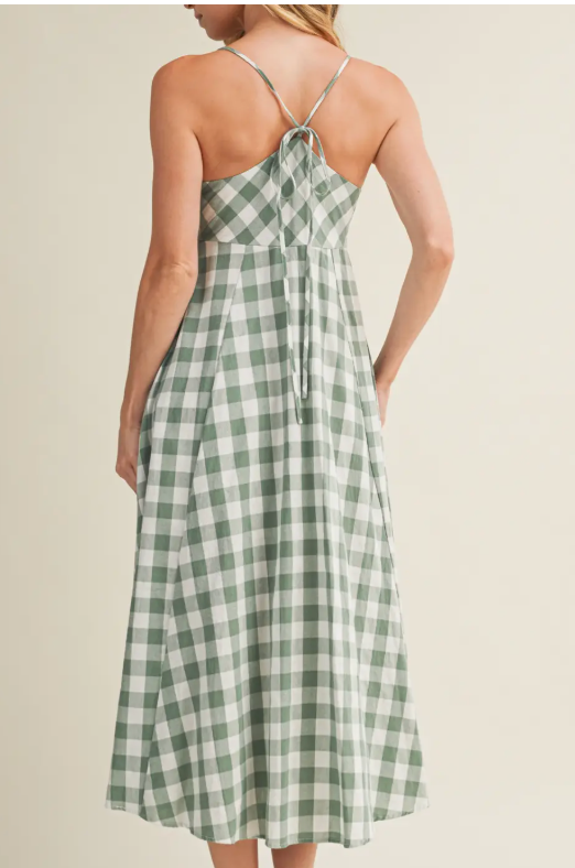 Basil Gingham Cami Dress